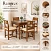 Rangrez Sheesham Wood 4 Seater Dining Set in Provincial Teak Finish
