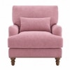 Dexter Boucle Fabric Lounge Chair in Pink Colour