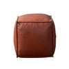 Cube Collection Tan Faux Leather Pouf Ottoman Set Of 2
