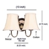 Devansh Dual Steel Metal  Wallmounted Lamp With Cotton Off-White Shade