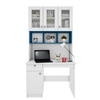 Swotty Study Table With Storage Frosty Whiite And Blue