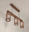 Casa 3 Series Brown Solid Wood Cluster Hanging Light