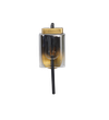 Verona Single Light Wall Fitting In Black And Brass Finish Metal With Dual Tone Smoke Glass