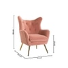 Dawson Solid Wood Accent Chair in Pink Colour