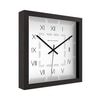Classic Roman Numeral Square Wooden Wall Clock with Textured Dial