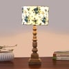Devansh Multicolor Cotton Table Lamp With Wood Natural Base (7X7X21.25 Inches)-15
