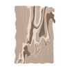 Handmade Natural Wool Shaped Rug Abstract Marble Beige 5 x 7 Feet Carpet