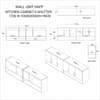 6 Doors Modular Wall Mounted Kitchen Cabinet With Organizer Shelf In Plateau Apple Finish