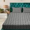 Grey Floral 180 TC Flat 1 Queen  Bedsheet with 2 Pillow Covers