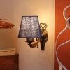 Devansh Metal Electric Wall Light in Antique Gold Colour with Blue Shade Count of 1 Light