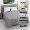 Grey And White Geometric Cotton 400 Tc Super King Size Bedsheet With 2 Pillow Covers