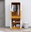 Hexa Red Wooden 2 Door Wardrobe with 4 Shelves in Giant Wood and Frosty White Colour