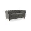 Winchester Luxe 2 Seater Fabric Sofa in Ash Grey Velvet Colour