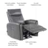 Venezia One Seater Motorized Leather Recliner in Smoke Grey Colour