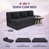 Sleep Spa Foldable 4 Seater Double Foam Fold Out Sofa Cum Bed in Dark Grey Colour