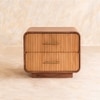 Linn Solid Wood Bedside Table in Brown Colour