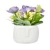 Purple Artificial Flowers With Modern Planter