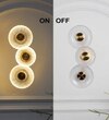 Axton Integrated 3 Light Led Wall Fitting In Brass Finish Metal With Frosted White Glass