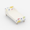 Minimalist Kids Toddler Bed in White and Multicolor