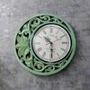 Mint Green Wooden Analog Wall Clock with Roman Dial