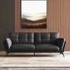 Vetra 3 Seater Leather Sofa In Slate Grey Colour