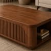 Fairmont Sheesham Wood Fluted Arch Coffee Table in Walnut Finish