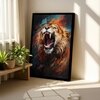 The Castle Decor Abstract Tiger Wall Art Framed Painting 20x30 Inch