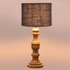 Devansh Grey Jute   Table Lamp With  Wood Natural Base (7X17.5 Inches)-17