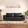 Nolan 3 Seater Leatherette Sofa in Arctic Black Leatherette Colour