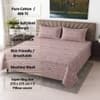 Maroon Shade Floral Cotton 400 Tc Flat Super King Bed Size Sheet With 2 Pillow Cover