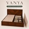 Vanya Solid Wood Comfort King Bed Box Storage Provincial Teak Finish Mattress 72 x 78 Inches