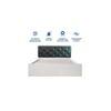 Charcoal Engineered Wood Queen Size Bed In White Finish