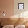 Libra Zodiac Wooden Wall Clock with Sharp Indices and Minimal White Dial