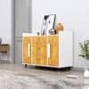 Hexa Red Multipurpose Storage Cabinet With 3 Drawer 2 Door in Frosty White And Giant Wood Colour