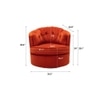 Marius Swivel Solid Wood Round Chair in Orange Colour