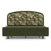 Eden Upholstered Queen Size Non-Storage Bed In Berry Orchid Colour with Danish Walnut Finish