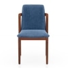 Harper Solid Wood Dining Chair in Honey Finish & Baltic Blue Colour