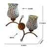 Devansh Metal Electric Wall Light in Gold Colour with Multi Shade Count of 2 Lights