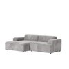 Sophisticated Wood Right Aligned 2-Seater With Upholstery Non Storage Sofa In Grey Colour