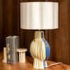 Positano Handicrafted Table Lamp in Yellow and blue checks Colour