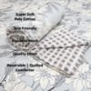 Green Floral 4 Pcs Comforter set with Queen size bedsheet + 2 Pillow covers