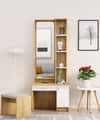 Hexa Red Wooden Dressing Table in Giant Wood and Frosty White Colour