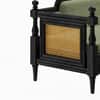 Rattan Solid wood Three Seater sofa in Black FinishSage Green