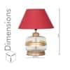 VARELLO Clear Glass Table Lamp with Gold Accent and Wood Base Maroon Shade