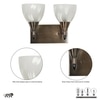 Minimal 2 Light Metal Antique Brass Finish Wall Light With Frosted White Glass