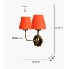 Devansh Metal Electric Wall Light in Gold Colour with Beige Shade Count of 2 Lights