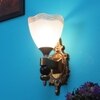 Eliante Modern Wall Lights Mild Steel & Glass Material Antique & Gold, White Finish