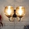 Devansh Steel Electric Wall Light in Steel Colour with Lavender Shade Count of 2 Lights