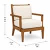 Rene High Back Accent Chair in Teak Finish