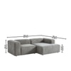 Elegantedge Wood Left Aligned 2-Seater With Upholstery Non Storage Sofa In Grey Colour